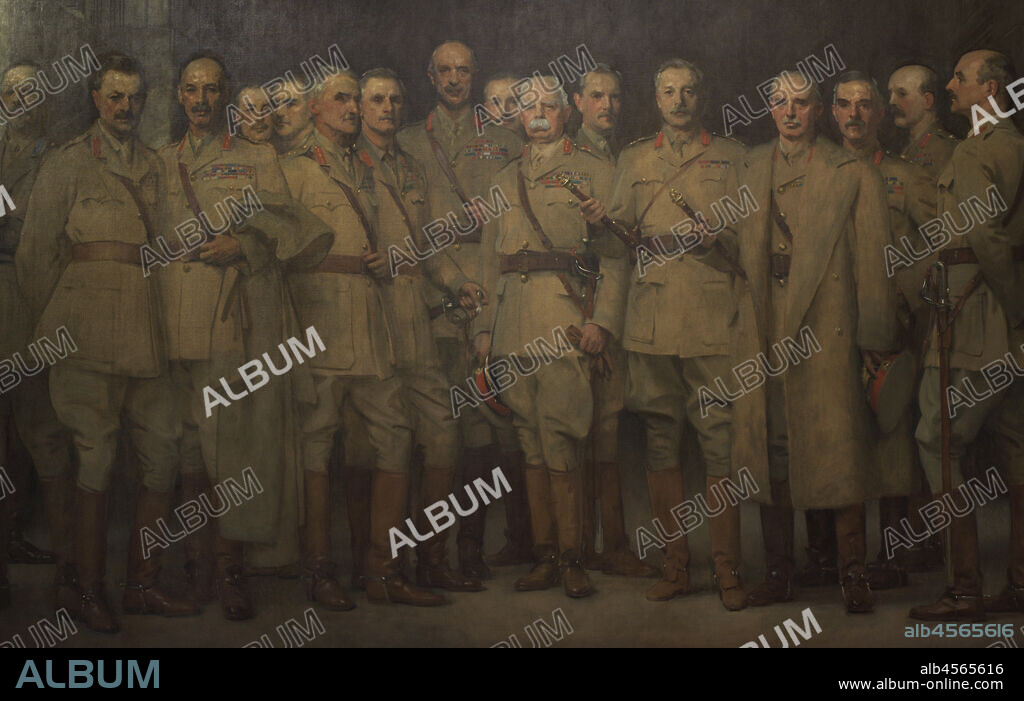 JOHN SINGER SARGENT (1856-1925). AMERICAN PAINTER.. General Officers of World War I. Portrait by John Singer Sargent (1856-1925). Oil on canvas (299,7 x 528,3 cm), 1922. Detail. National Portrait Gallery. London, England, United Kingdom.