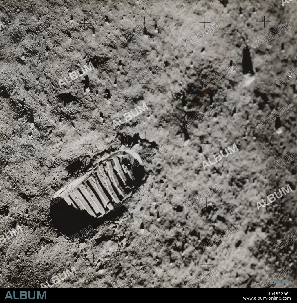 Buzz Aldrin's Footprint on the Surface of the Moon, 1969.