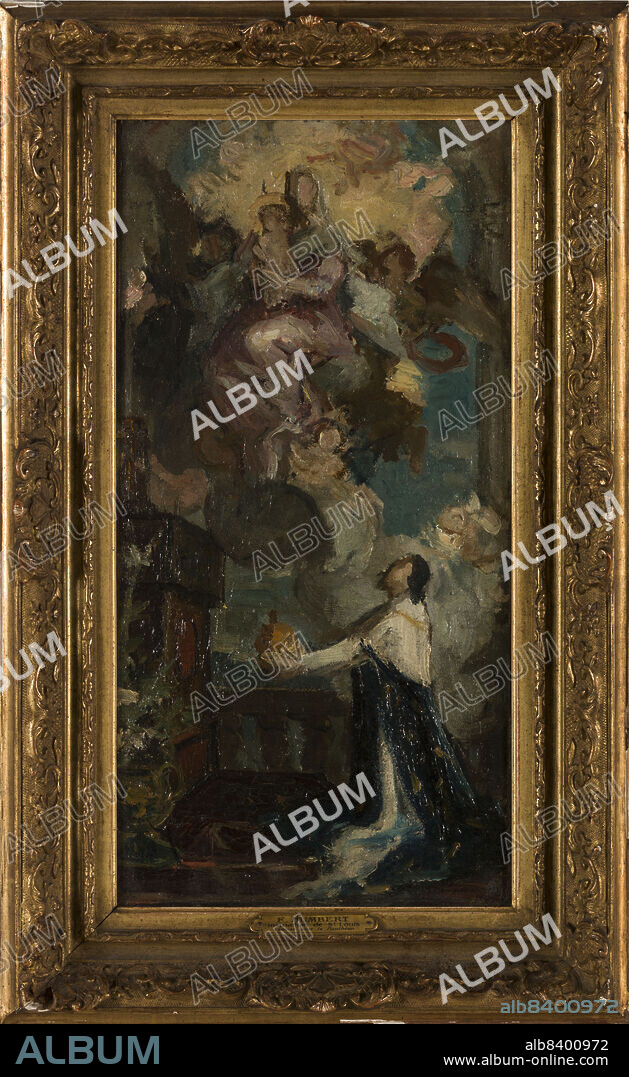 JACQUES FERDINAND HUMBERT. Esquisse pour le Panthéon : Le voeu de Louis XIII, between 1874 and 1876. The vow of Louis XIII. Louis XIII dedicates France to the Virgin Mary as sign of gratitude to God for the long-awaited birth of his heir (the future Louis XIV), believed by many to be a miracle.