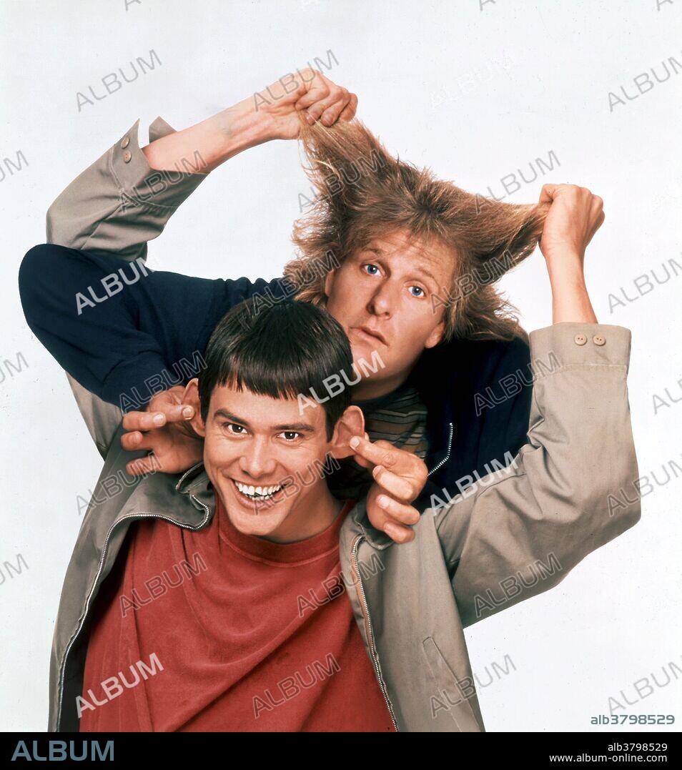 JEFF DANIELS y JIM CARREY en DOS TONTOS MUY TONTOS, 1994 (DUMB AND DUMBER), dirigida por BOBBY & PETER FARRELLY, BOBBY FARRELLY y PETER FARRELLY. Copyright NEW LINE CINEMA.