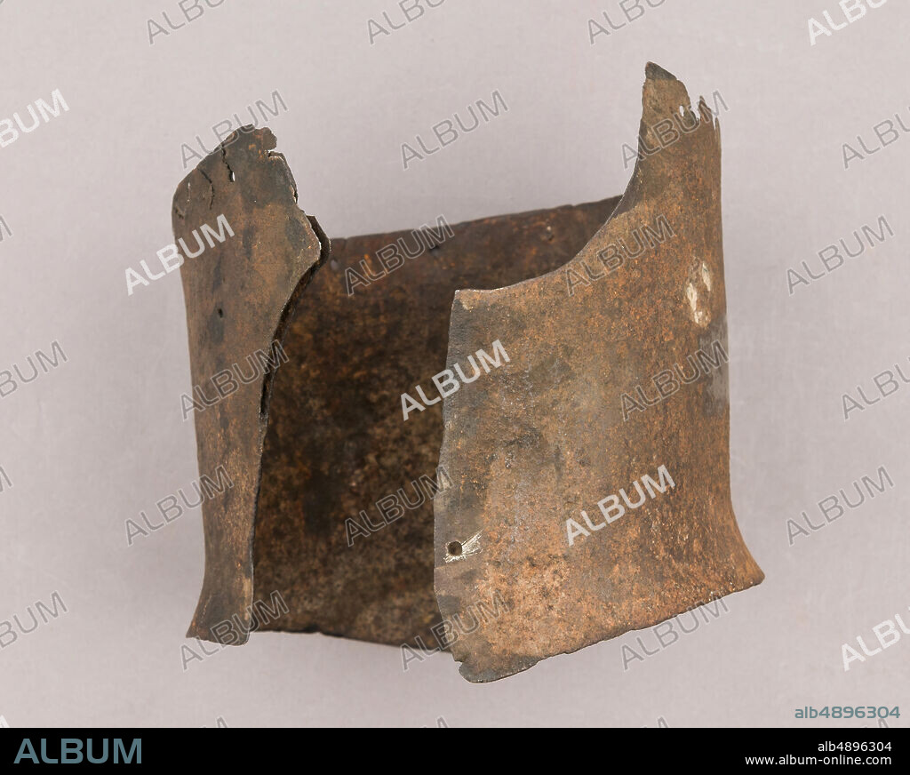 Lower Plate of a Bascinet, Italian, early 15th century, Italian, Iron, H. 8 1/8 in. (20.6 cm); W. 8 3/8 in. (21.3 cm); D. 9 1/4 in. (23.5 cm); Wt. 2 lb. 14.1 oz. (1306.9 g), Helmets Parts.
