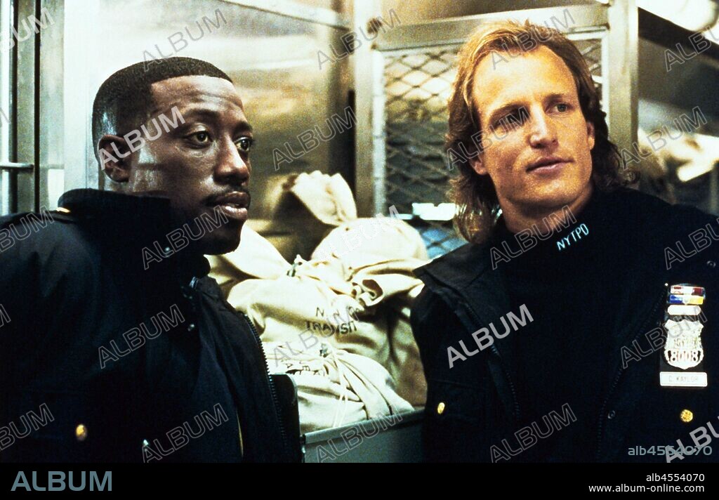 WESLEY SNIPES and WOODY HARRELSON in MONEY TRAIN, 1995, directed by JOSEPH RUBEN. Copyright COLUMBIA PICTURES.