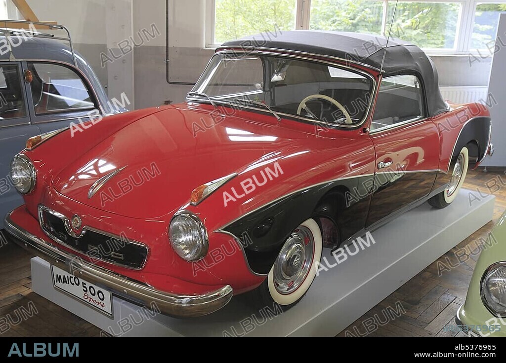 Maico 500 Sport vintage car, ErfinderZeiten: Auto- und Uhrenmuseum, Time of Innovators: Museum of Cars and Clocks, Schramberg, Black Forest, Baden Wuerttemberg, Germany, Europe.