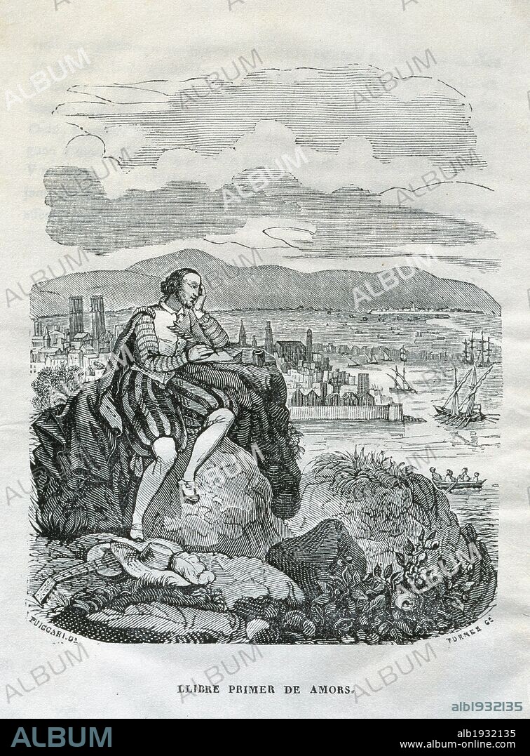 Pere Serafi (1510-1567). Catalan painter and poet. Poetical Works. Barcelona, Edited by engraver Joseph Torner, 1840. Engraving.