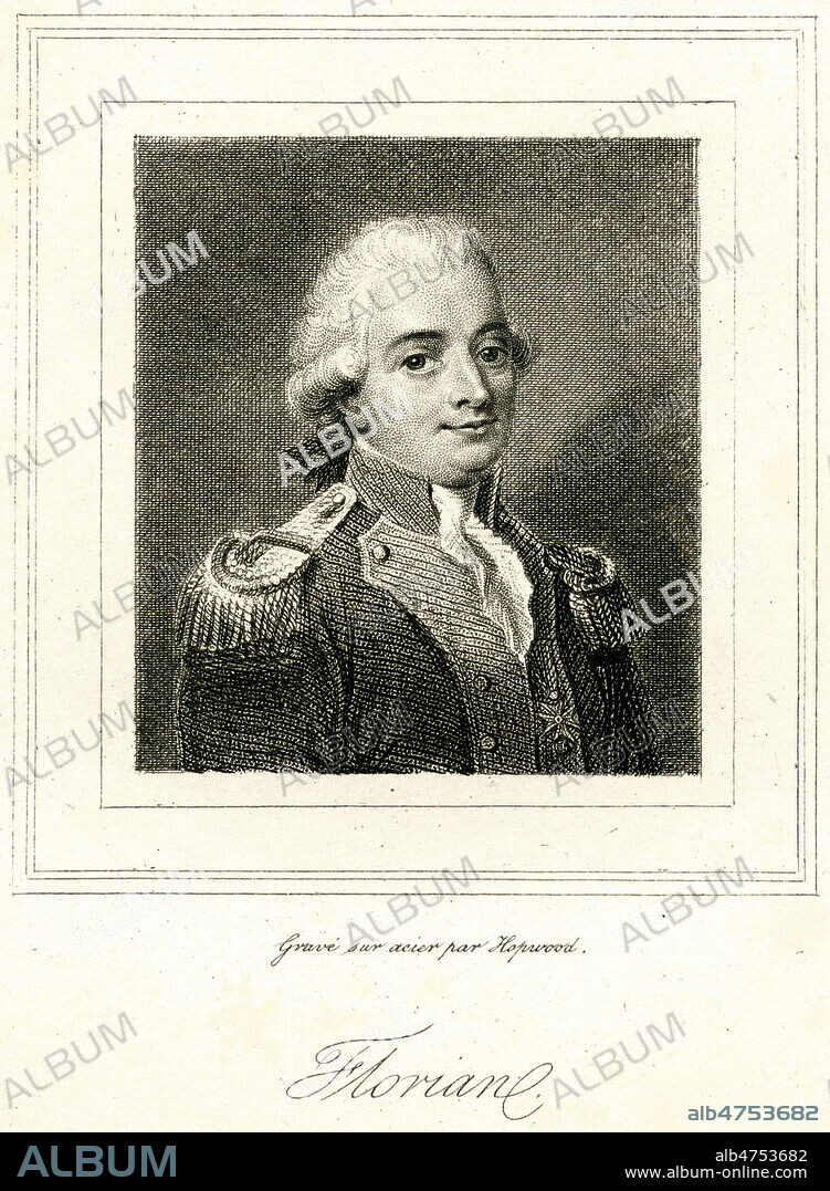 Jean-Pierre CLARIS de FLORIAN (1755-1794). Portrait grave par HOPWOOD vers 1840. Credit : Coll. Jonas/KHARBINE-TAPABOR.
