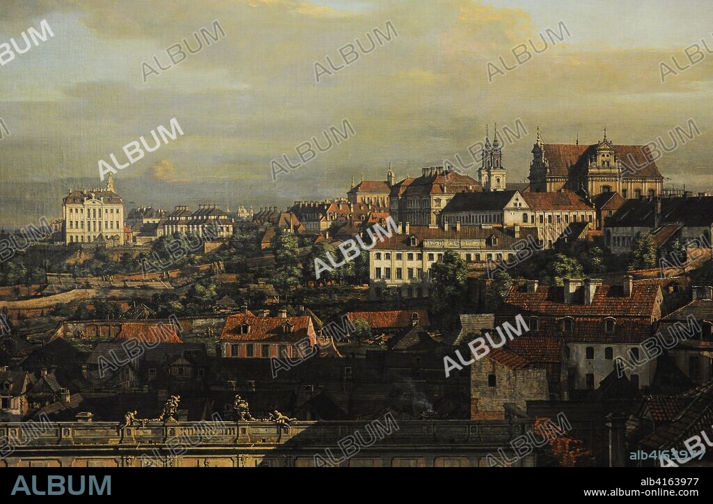 Bernardo Bellotto llamado Canaletto el Joven (1721-1780). Pintor italiano. Vista de Varsovia desde la terraza del Palacio Real, 1773. Detalle. Museo Nacional de Varsovia. Polonia.