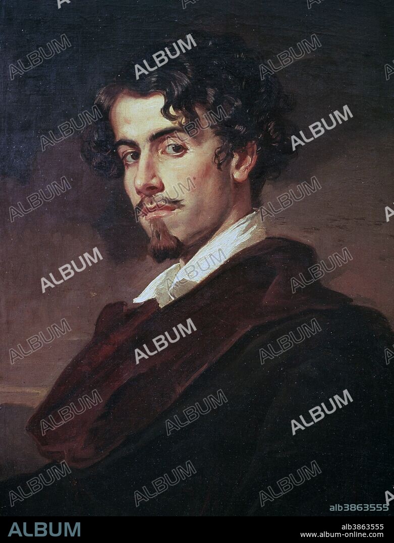 BECQUER, GUSTAVO ADOLFO ESCRITOR Y POETA ESPAÑOL. SEVILLA 1836 - 1870. OLEO DE VALERIANO DOMINGUEZ BECQUER. COLECCION PARTICULAR. SFGP / © KORPA.