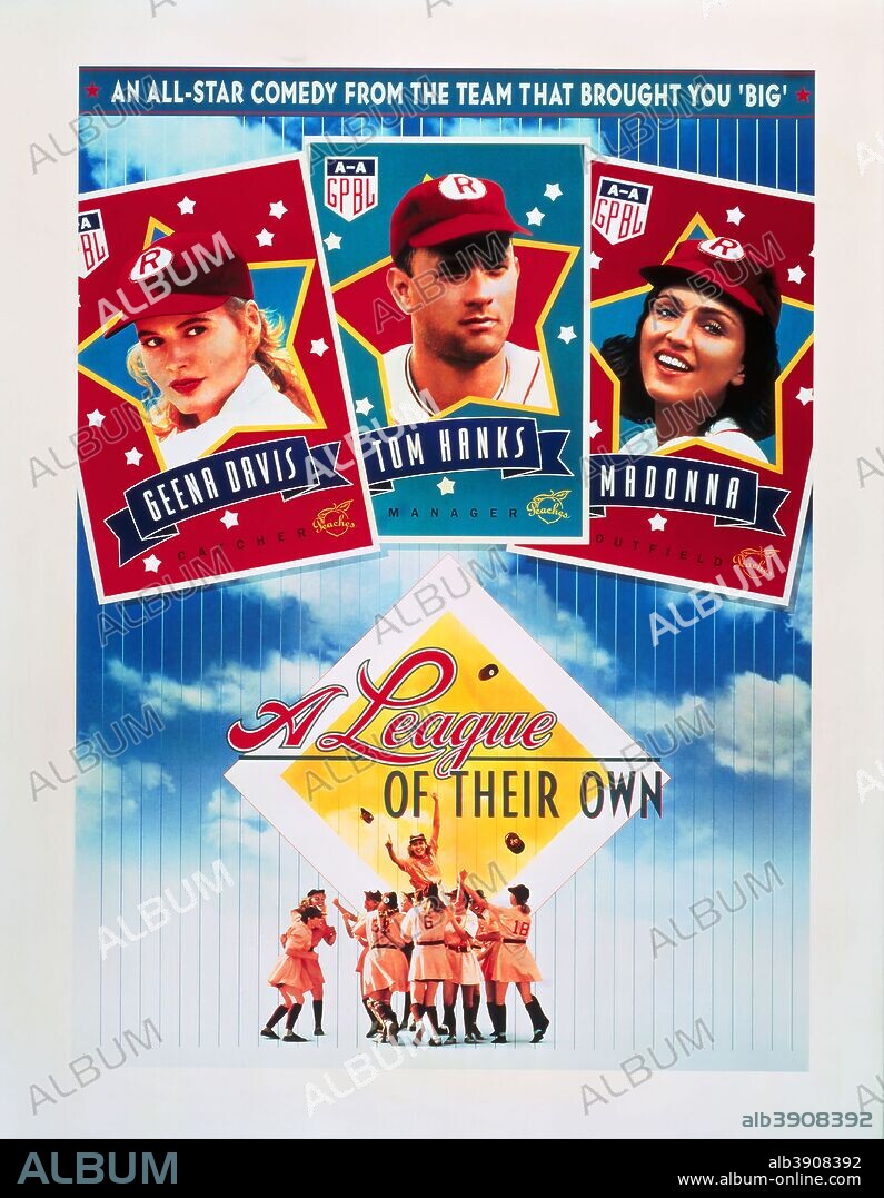 Poster de ELLAS DAN EL GOLPE, 1992 (A LEAGUE OF THEIR OWN), dirigida por PENNY MARSHALL. Copyright COLUMBIA PICTURES.