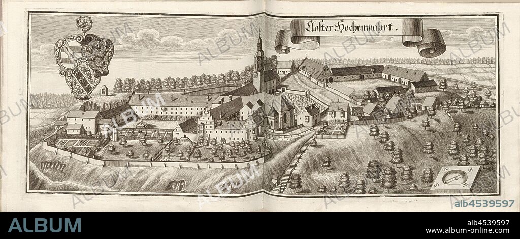 Closter Hochemvahrt, Hohenwart Monastery in Bavaria (Germany), Fig. 149, p. 78, Wening, Michael (del. et sc.), 1701, Michael Wening: Historico-topographica descriptio. Das ist: Beschreibung, dess Churfürsten- und Hertzogthumbs Ober- und Nidern Bayrn, welches in vier Theil oder Rennt-Aembter, als Oberlands München und Burgkhausen, Underlands aber in Landshuet unnd Straubing abgetheilt ist [...]. Thail 1. München: bey Johann Lucas Straub, gem: lobl. Landtschafft Buchtruckern, anno M.DCCI. [1701].