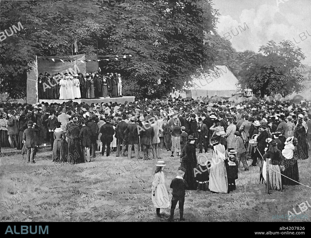 'Presentation of the Dunlow Flitch', c1896. From Pictorial England and Wales. [Cassell and Company, Limited, London, Paris & Melbourne, c1896].