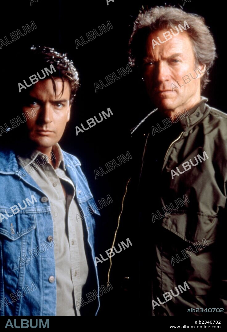CHARLIE SHEEN and CLINT EASTWOOD in THE ROOKIE, 1990, directed by CLINT EASTWOOD. Copyright WARNER BROTHERS.