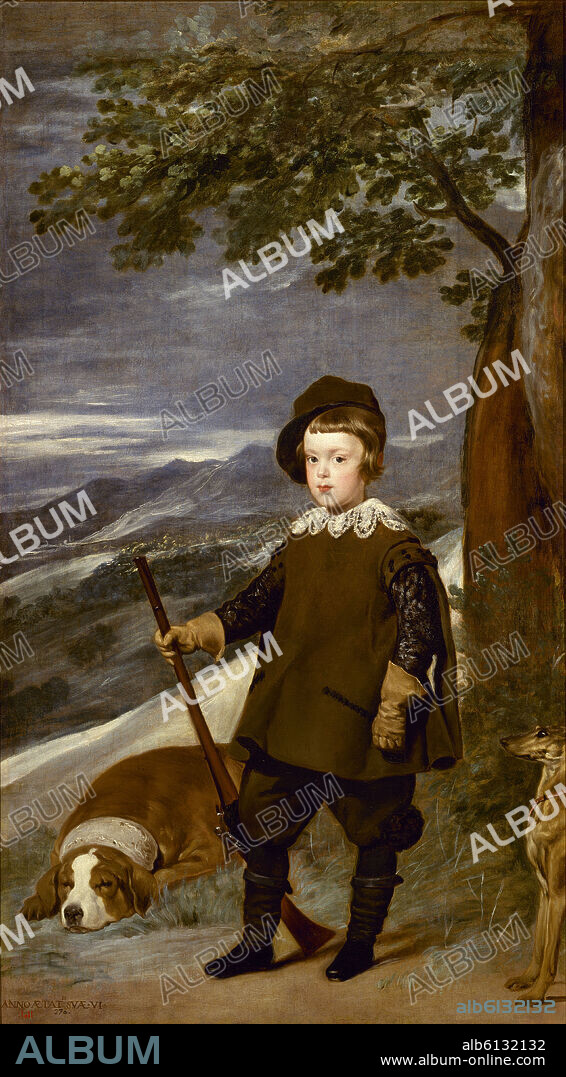 DIEGO VELAZQUEZ (1599-1660). 'Prince Baltasar Carlos as a Hunter', 1635-1636, Spanish Baroque, Oil on canvas, 191 cm x 103 cm, P01189.
