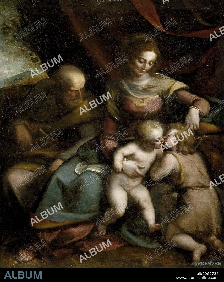 Luca Cambiaso / 'Sagrada Familia', Segunda mitad del siglo XVI, Escuela Italiana, Lienzo, 131 cm x 103 cm, P00060.