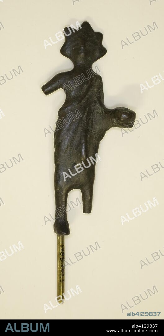 ANCIENT ETRUSCAN. Statuette of a Priest. Etruscan. Date: 300 BC-201 BC. Dimensions: 9 × 4 × 2 cm (3 1/2 × 1 1/2 × 3/4 in.). Bronze. Origin: Etruria.