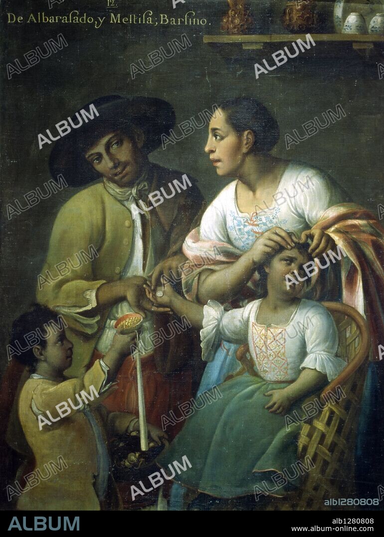 Miguel Cabrera / 'De Albarazado y Mestiza: Barzino', 1763.