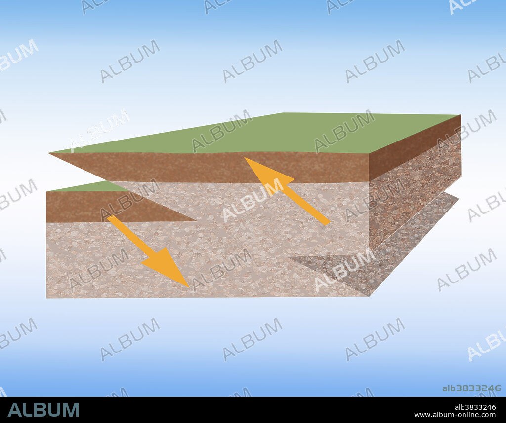 Thrust Fault Created By Earthquake