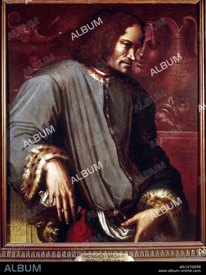 Lorenzo de Medici, known the Magnificent (1449-1492). Portrait by Giorgio Vasari. Uffizi Gallery. Florence. Italy.