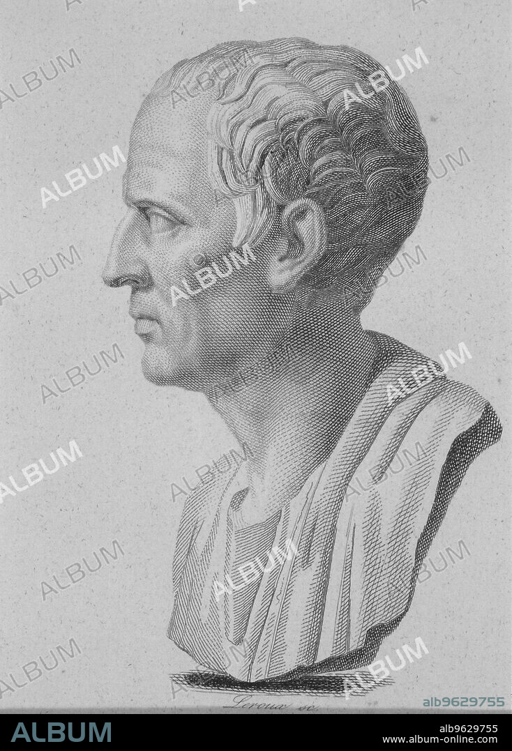 Mark Tulio Cicerón (106-43 BC), orator, writer, politician and philosopher, engraving, 1840.