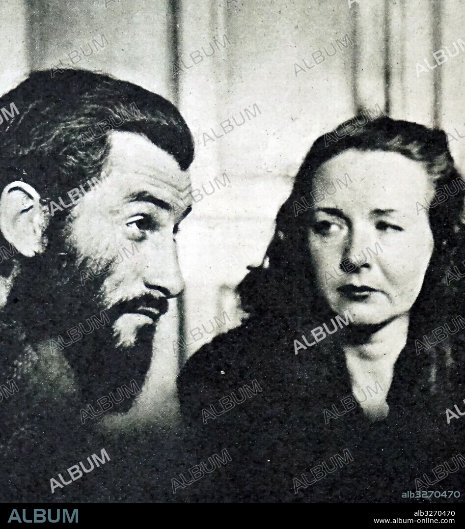 Photograph of Genevieve Danelle and Roger Calame. Genevieve Danelle was the first woman to face the firing-squad in the Paris region since the Great War. Dated 20th Century.