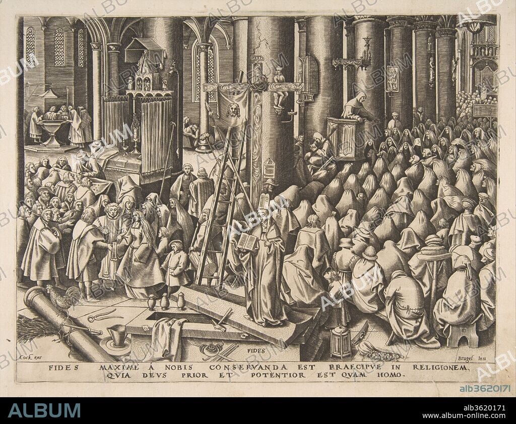 Fortitude (Fortitudo) from The Virtues. Artist: After Pieter Bruegel the Elder (Netherlandish, Breda (?) ca. 1525-1569 Brussels); Philips Galle (Netherlandish, Haarlem 1537-1612 Antwerp). Dimensions: Sheet: 10 1/4 x 13 1/4 in. (26 x 33.7 cm)
Plate: 8 3/4 x 11 1/2 in. (22.3 x 29.2 cm). Publisher: Hieronymus Cock (Netherlandish, Antwerp ca. 1510-1570 Antwerp). Date: ca. 1559-60.
