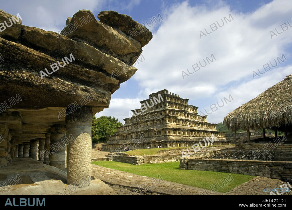 Mexico. Archaeological Site of El Tajin. Founded in the 4th century, achieved its greatest splendor between 800 and 1200. Pyramid of the Niches. Near Papantla. Veracruz State.