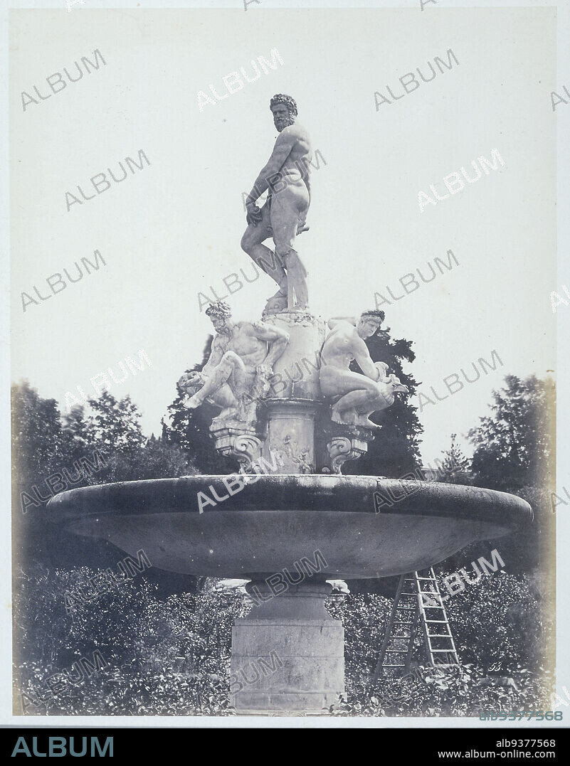 The Neptune fountain by Giambologna in the Boboli Gardens in Florence, Fratelli Alinari, c. 1855, salted paper print, height 344 mm × width 265 mmheight 609 mm × width 464 mm.