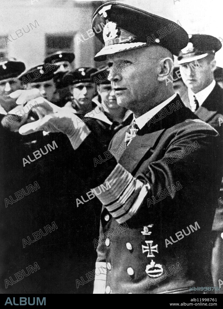 Admiral Donitz. Doenitz, Karl (also Karl Donitz) German Nazi admiral in World War II; led U-boat warfare in World War II; last Nazi head of state of Germany 1945; surrendered Germany to Allies _1891-1980.