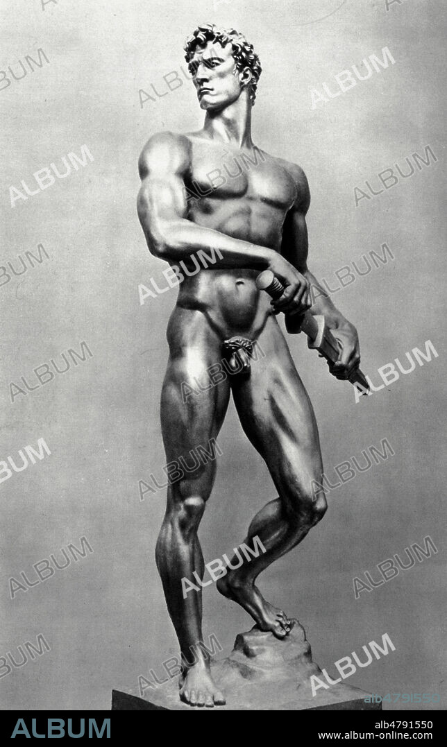 ARNO BREKER. Sculpture de BRECKER (1900-1991) : la force, vers 1940. Credit : Collection KHARBINE-TAPABOR.