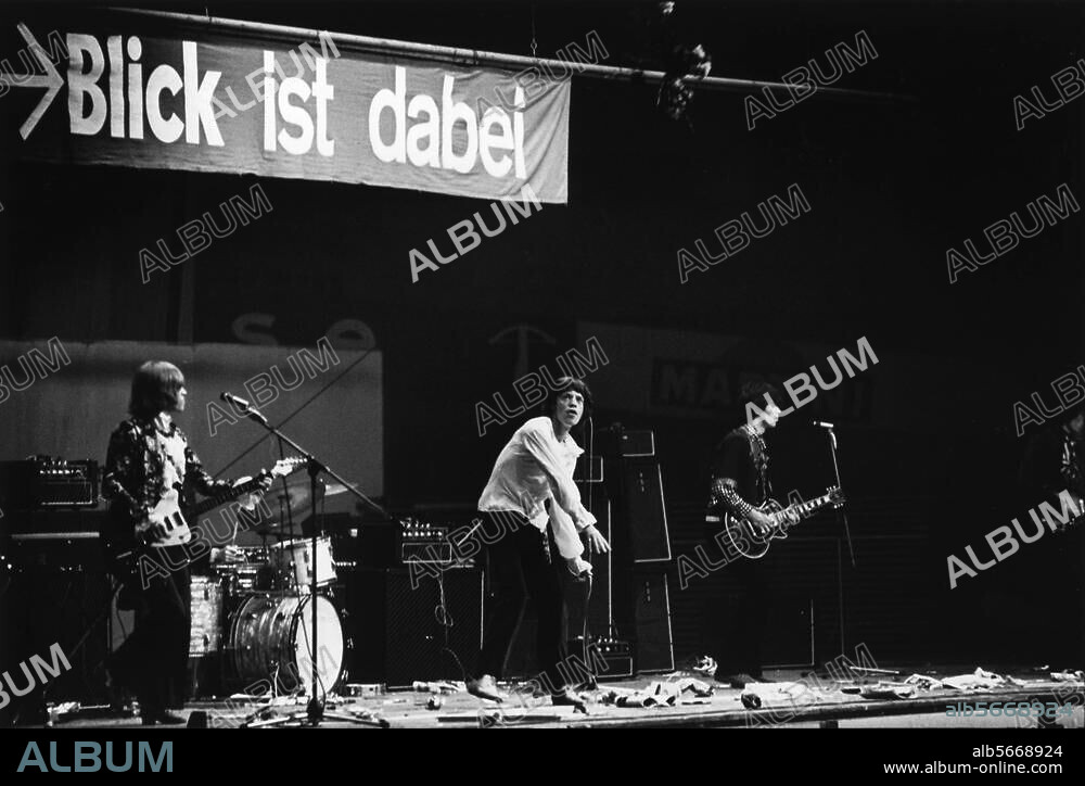 Musik / Rock- und Popgruppen:. "Rolling Stones". - Konzert der Rolling Stones im Hallenstadion Zürich (Schweiz). Foto, 14.4.1967.