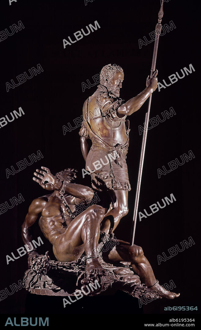 LEONE LEONI (1509-92). CARLOS V DOMINANDO FUROR. 1555 - ESCULTURA EN BRONCE - MANIERISMO ITALIANO.