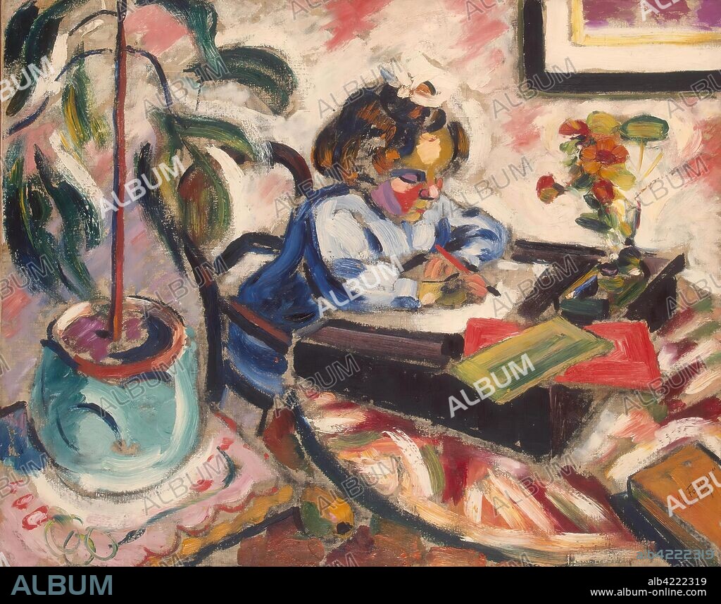 HENRI LE FAUCONNIER. 'Little Schoolgirl'. France, 1907. Dimensions: 73x92,5 cm.
