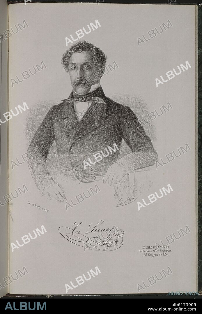MARTINEZ (LITOGRAFIAS). LIBRO DE LA VERDAD - SEMBLANZAS DE LOS DIPUTADOS DEL CONGRESO - 1851 - SUAREZ DE RAGA??.