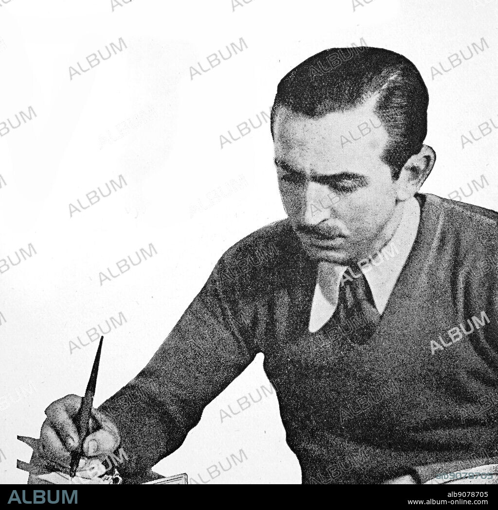 Photograph of Walt Disney (1901-1966) an American entrepreneur, animator, writer, voice actor and film producer.