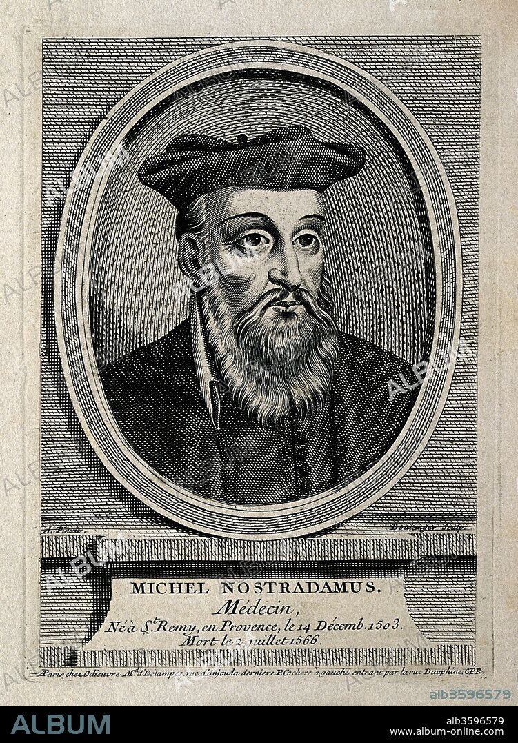 JEAN BOULANGER. Michel de Nostredame, called Nostradamus (1503-1566).