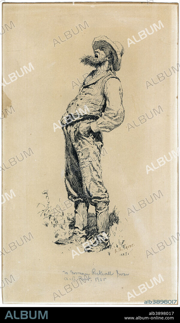 A. B. FROST. Old Farmer. Date/Period: 1887. Drawing. Pen and ink on paper. Height: 304.80 mm (12 in); Width: 177.80 mm (7 in).