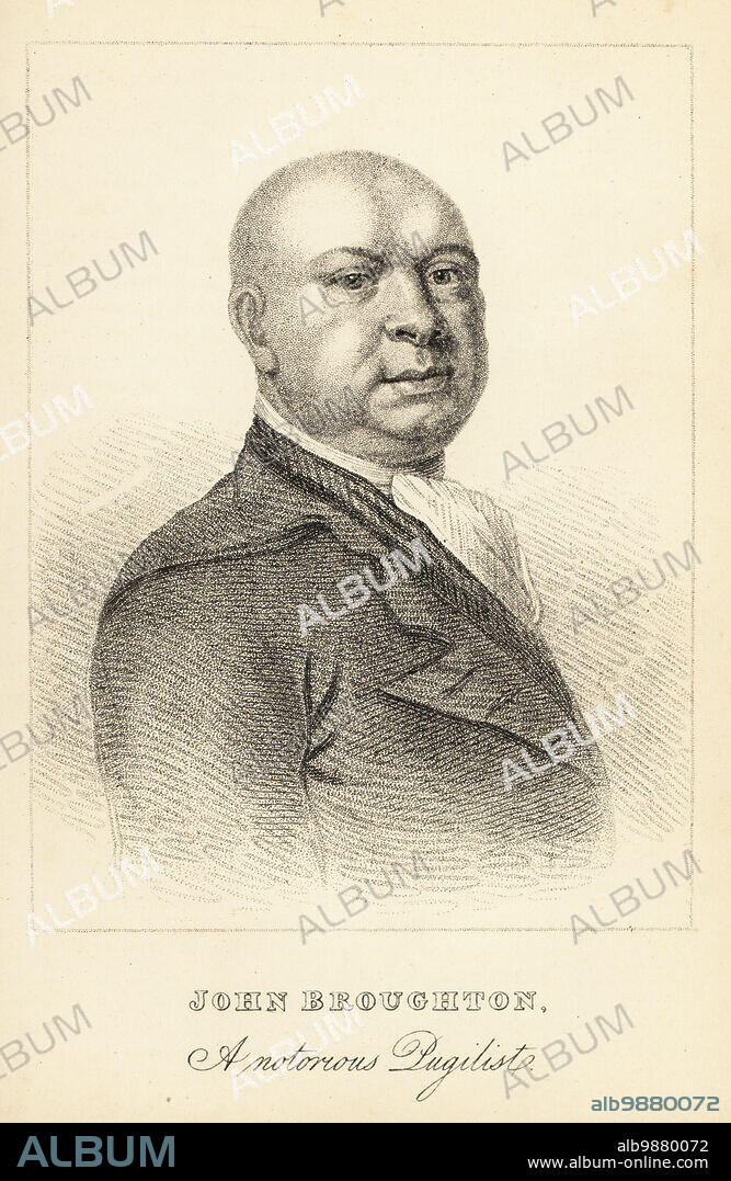 John Broughton, a notorious pugilist. Waterman who became a famous English bare-knuckle prizefighter, 1704-1789. Opened a boxing academy at Haymarket in 1747 and later Broughtons Amhiptheatre. Lithograph after a stipple engraving by Robert Cooper from Henry Wilson and James Caulfields Book of Wonderful Characters, Memoirs and Anecdotes, of Remarkable and Eccentric Persons in all ages and countries, John Camden Hotten, Piccadilly, London, 1869.