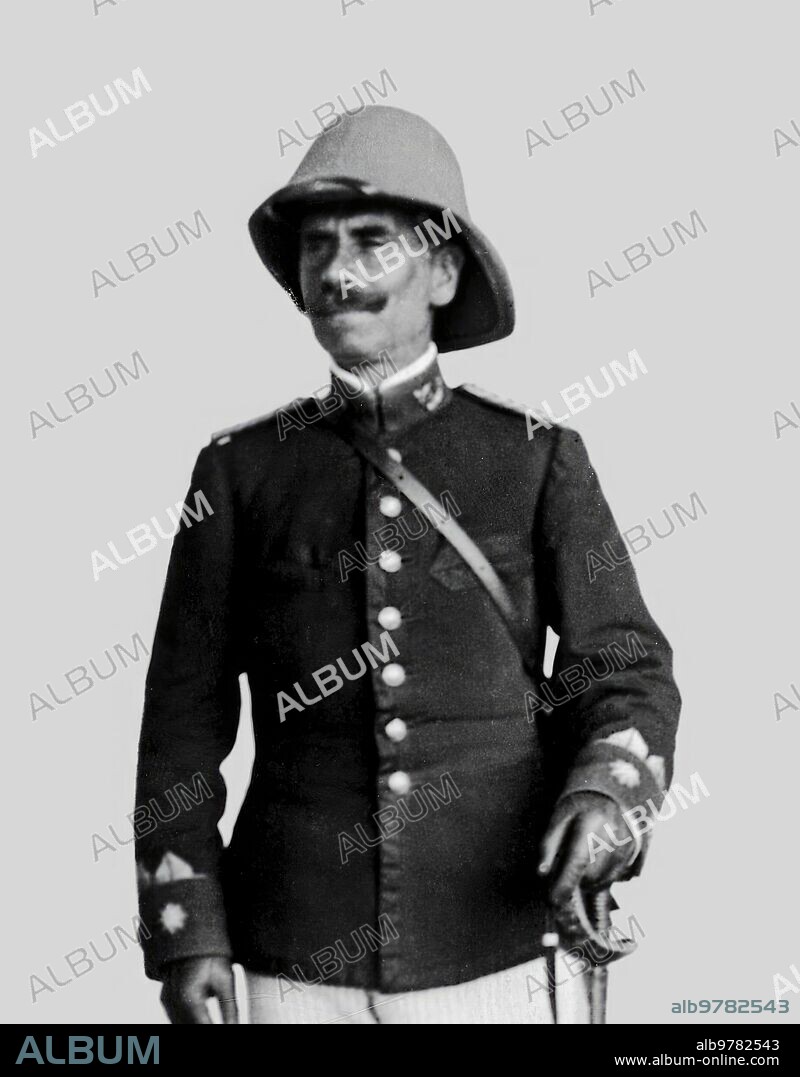 Madrid, 22/01/1910. Enrique López sanz, teniente coronel, jefe del batallón de Madrid de la brigada de cazadores, a su regreso de Áfricae.