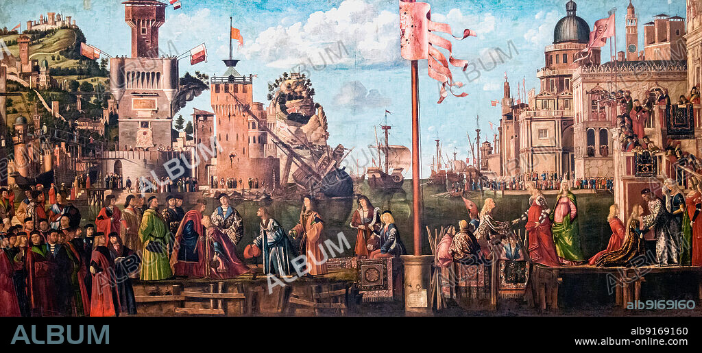 VITTORE CARPACCIO. Meeting of the Betrothed Couple and the Departure of the Pilgrims (The Legend of Saint Ursula).