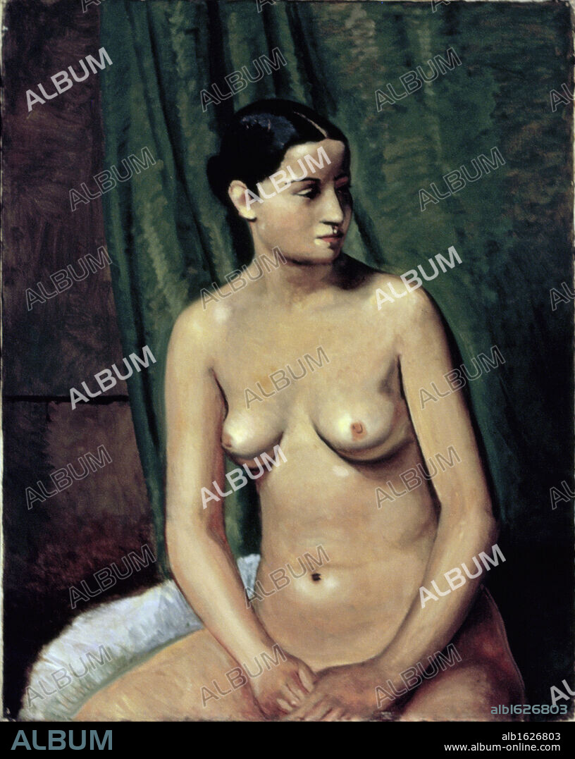 ANDRÉ DERAIN. Nu Devant un Ridea by Andre Derain, 1923, 1880-1954, France, Paris, Centre Georges Pompidou, Musee National d' Art Moderne.