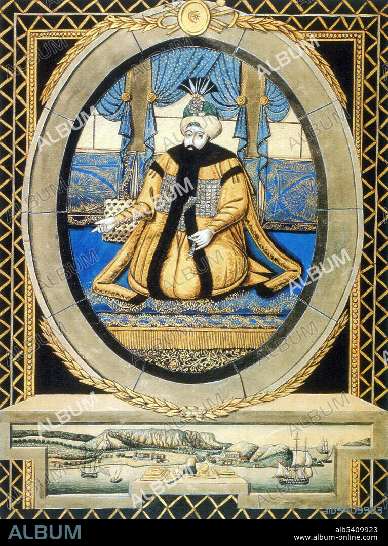 Selim III (December 24, 1761 - July 28, 1808) was the reform-minded Sultan of the Ottoman Empire from 1789 to 1807. Sultan Selim III was fond of literature and calligraphy; many of his works were put on the walls of mosques and convents. He spoke Arabic and Persian fluently. Selim III was very religious, and very patriotic. He was a poet, a musician and very fond of fine arts. The Janissaries eventually deposed and imprisoned him, and placed his cousin Mustafa on the throne as Mustafa IV. Selim was subsequently killed by a group of assassins.