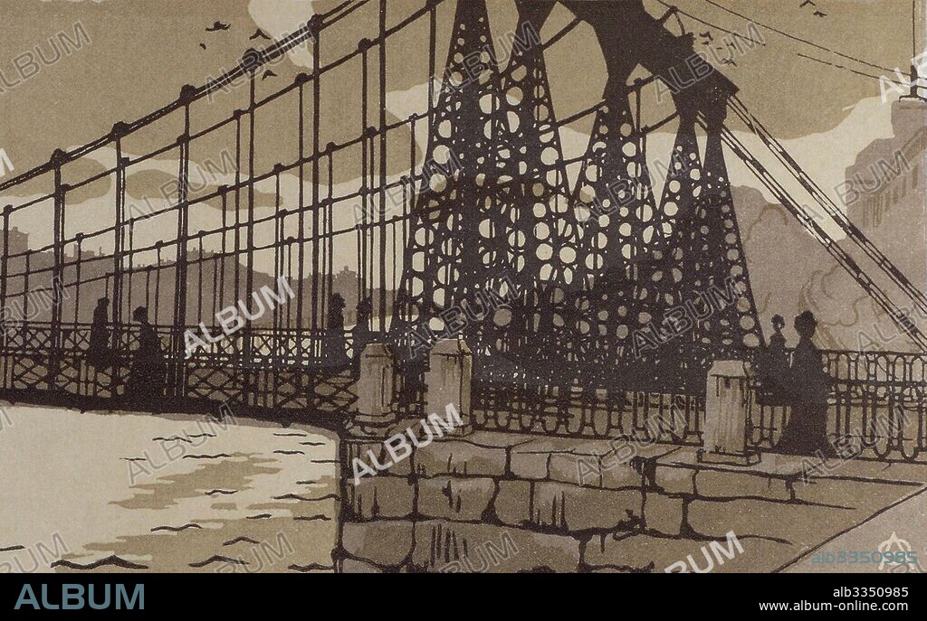ANNA PETROVNA OSTROUMOVA-LEBEDEVA. The Chain Bridge in Saint Petersburg.