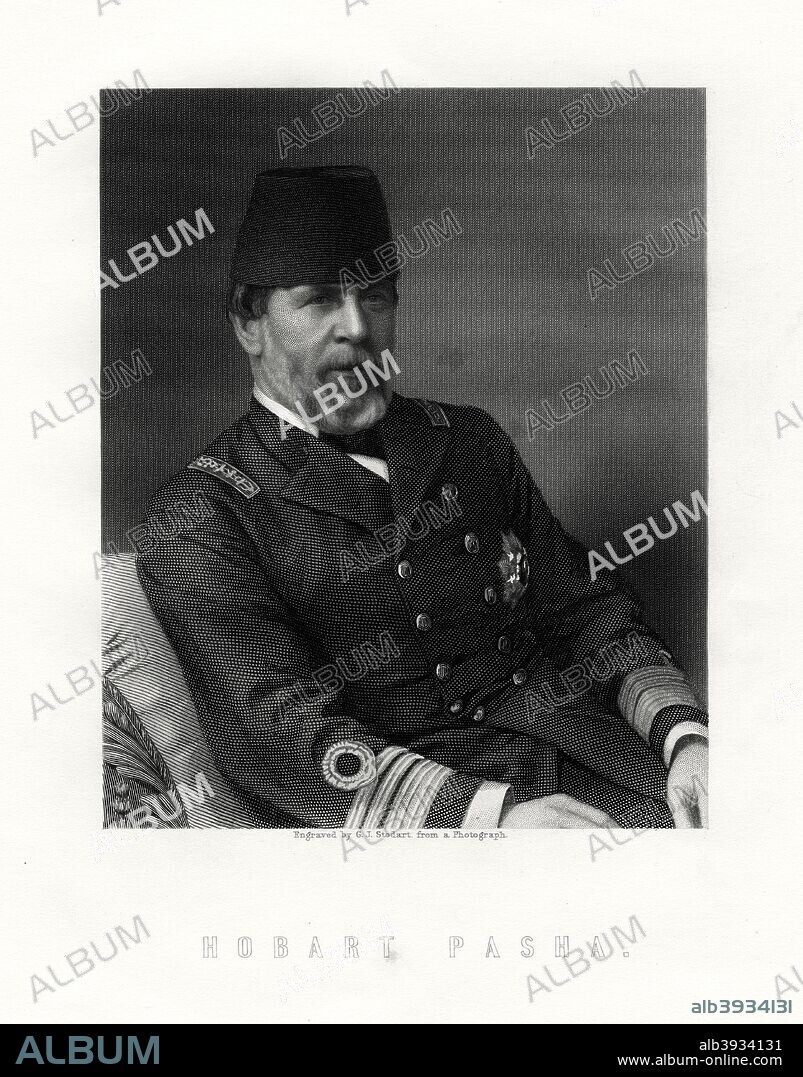 Augustus Charles Hobart-Hampden, English naval captain and Turkish admiral, 19th century. Hobart Pasha (1822-1886), Marshal of the Ottoman Empire, was the third son of the Earl of Buckinghamshire. He served in the Royal Navy from 1835-1862. After his retirement from the Navy he commanded a successful blockade-runner in the American Civil War before entering the service of the Ottoman Empire in 1867. He served with great distinction as commander of the Turkish fleet and was awarded the title of Pasha by the Sultan in 1869, and was made a Mushir, or Marshal, in 1881, the first Christian to attain the rank in the Ottoman Empire.