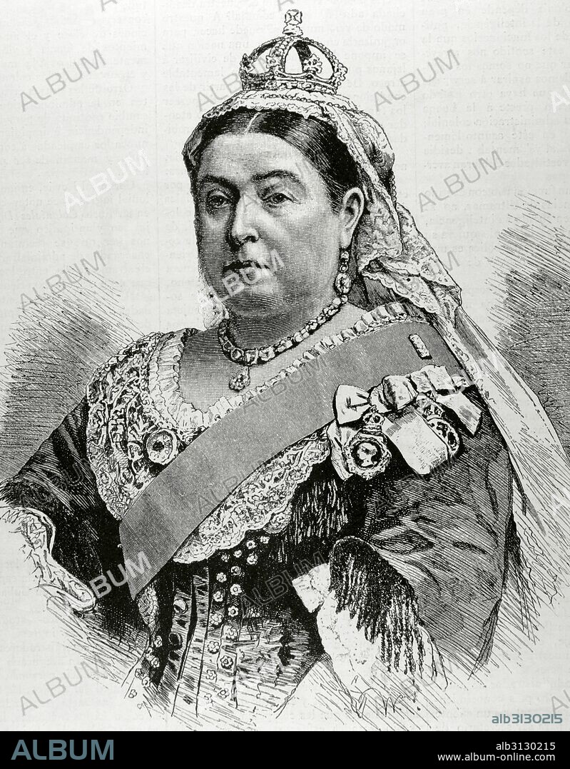 Victoria I (1819-1901). Queen of the United Kingdom of Great Britain and Ireland (1837-1901) and Empress of India (1876-1901). Portrait. Engraving. "La Ilustracion", 1887.