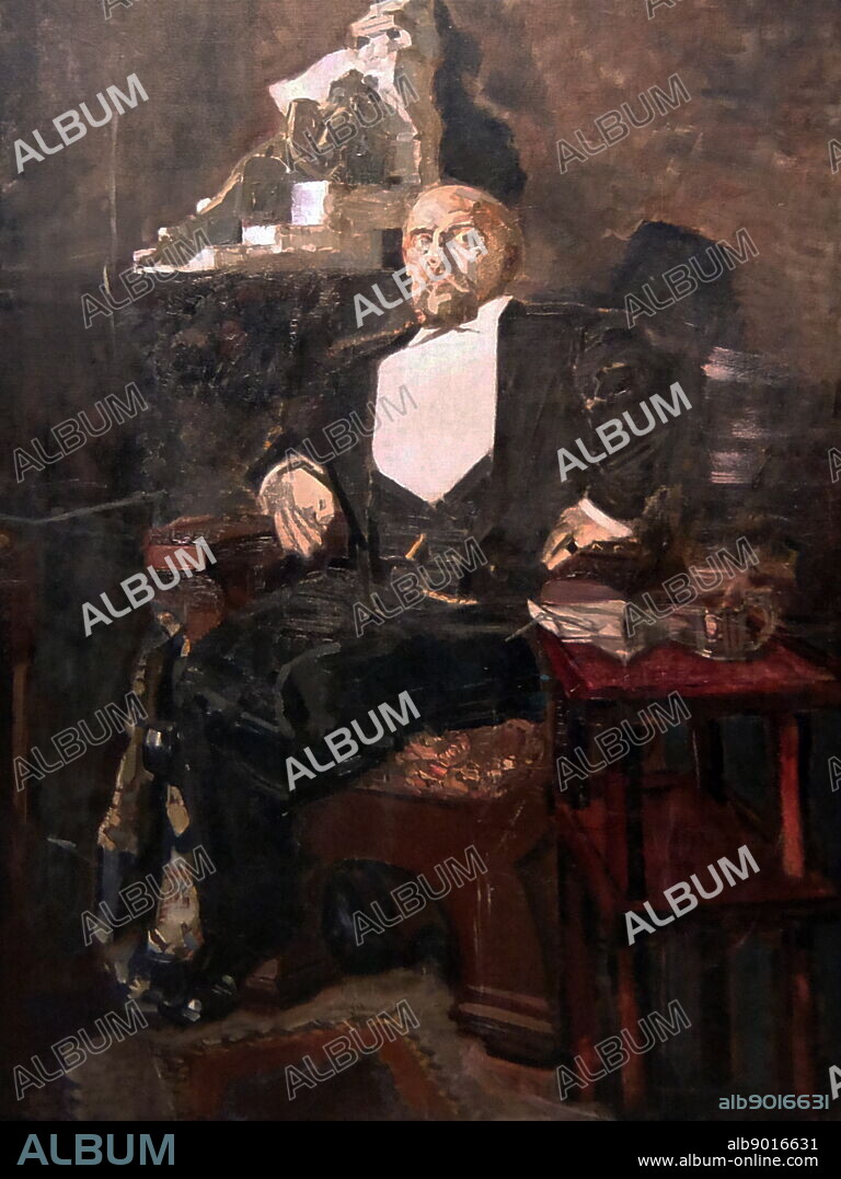 Portrait of Savva Mamontov by Mikhail Vrubel. Mikhail Aleksandrovich Vrubel (1856-1910) a Russian artist.