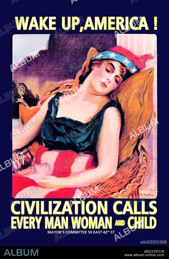 James Montgomery Flagg (1877 – 1960) was an American artist and illustrator.  He is most famous for his war effort posters but he also work for magazines, did cartoons, and even paintings.