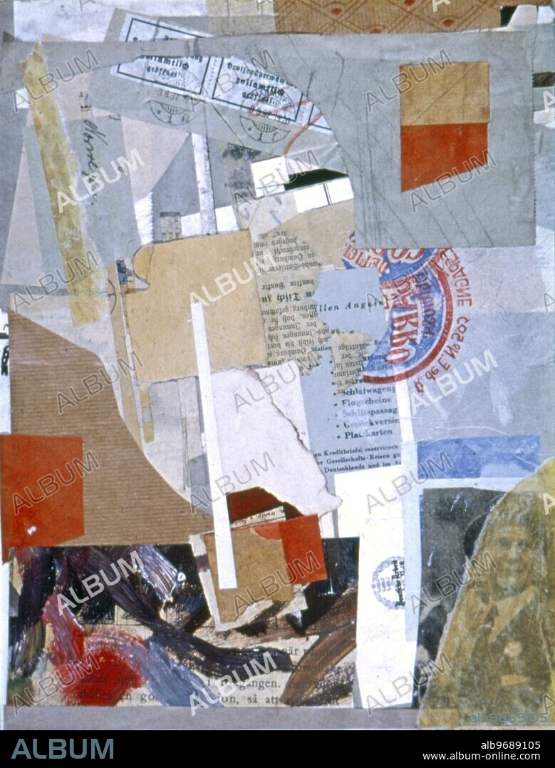 Opened by Customs 1937-8, By Kurt Schwitters . Zollamtlich geöffnet, Paper collage, oil and pencil on paper. support: 331 x 253 mm, on paper, unique. Purchased 1958, Schwitters made this collage in Norway, shortly after emigrating from Nazi Germany. Among the pieces of rubbish he incorporated are various kinds of wrapping paper and fragments of German and Norwegian newspapers. The title was chosen by the artists son, from a pair of German customs labels included in the work, and stamped with the place and date Hannover 3.8.37. He later explained: my father wanted certain parts of his Collages read and understood, intellectually, and he often made these the actual titles of his works. Usually, they were witty, ironical or even sarcastic.'.