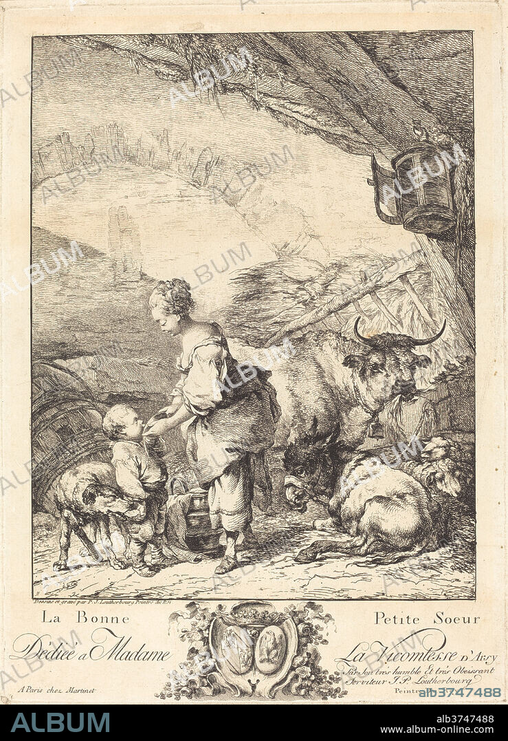 PHILIPPE JACQUES DE LOUTHERBOURG II. La bonne petite soeur. Medium: etching.
