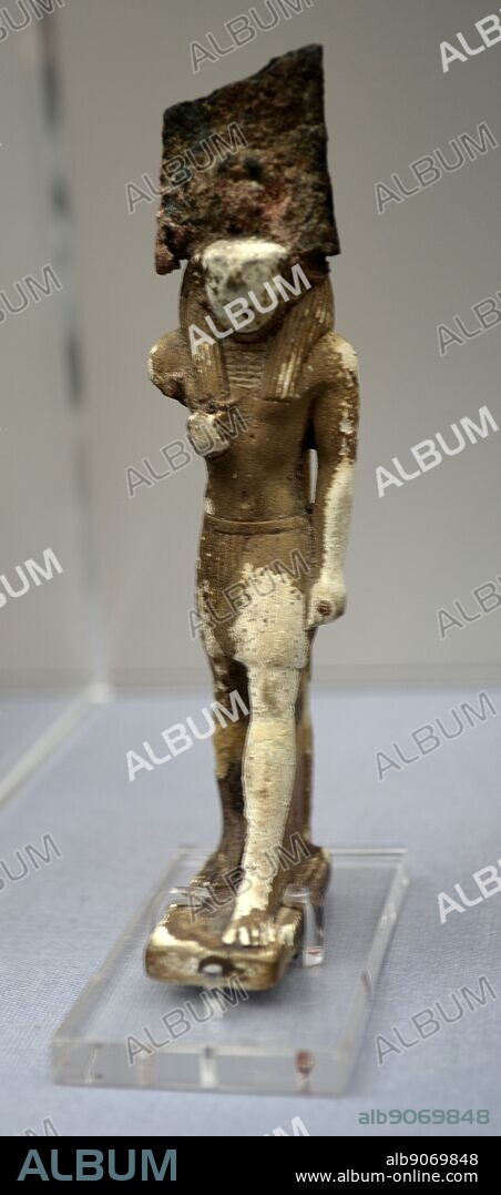 Faience Figure of the God Montu-Re 702 B.C. Inscribed on the figure is the name Shabaqo.
