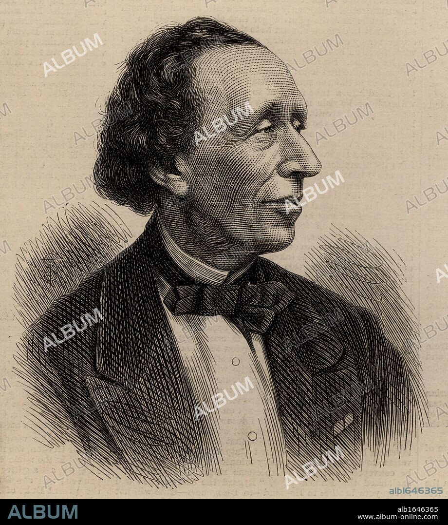 Hans Christian Andersen (1805-1875) Danish author and story teller, best remembered for his Fairy Stories.  Engraving.   (Photo by: Universal History Archive/UIG via Getty Images).