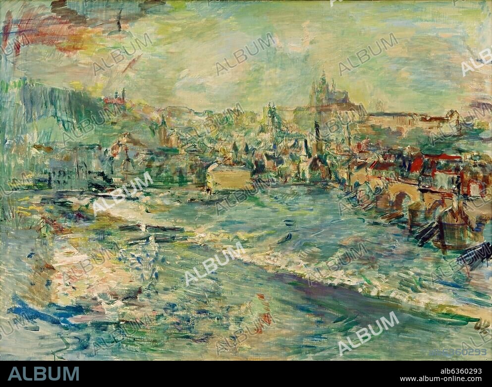 OSKAR KOKOSCHKA. Kokoschka, Oskar. 1886-1980, Austrian painter. "Prag. Blick vom Ufer der Moldau auf Kleinseite und Hradschin III" (Prague. View across the River Moldau (Vltava) of Hradschin III), 1936. Oil on canvas, 85 x 115 cm. Inv. no. 18713. Regensburg, Kunstforum Ostdeutsche Galerie.